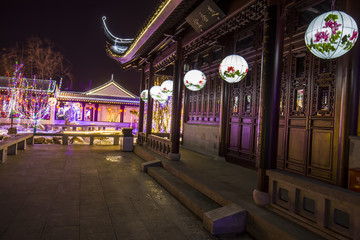 Chinese traditional buildings at night