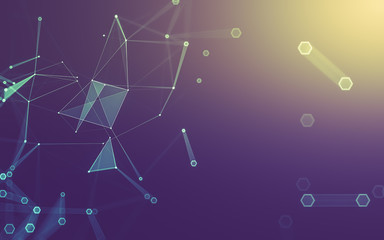 Fototapeta premium Abstract polygonal space low poly dark background, 3d rendering