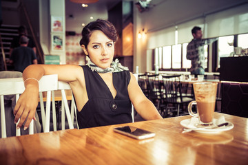 Relaxing Cafe Woman