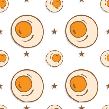 pattern food Fried egg star