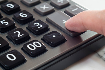 calculator for mathematical calculations and accounting close-up