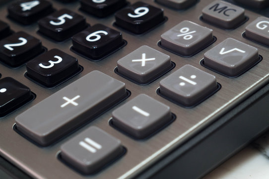 calculator for mathematical calculations and accounting close-up