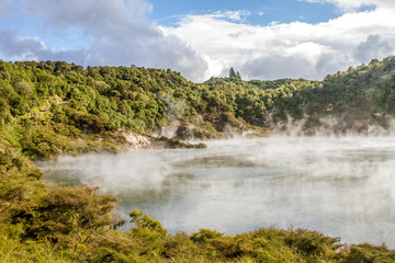 Fototapeta na wymiar geothermal valley waimangu near rotorua, new zealand