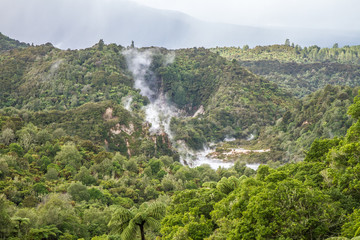 geothermal valley waimangu near rotorua, new zealand