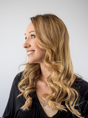 Obraz premium blond woman on a white background 