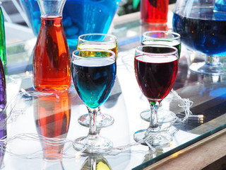 glass of cocktail on the table in bar.