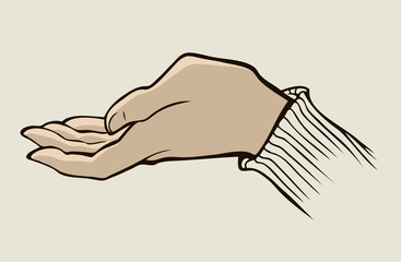 Cartoon illustration of a human hand