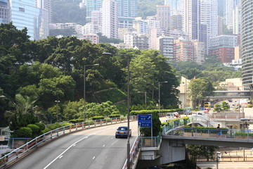 Obraz premium Flyover in Central, Hong Kong