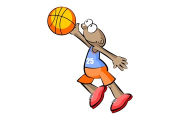 Basketball player isolated over white