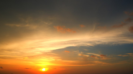 Naklejka na ściany i meble evening sunset sky, Thailand.