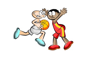 Two Basketball players isolated over white