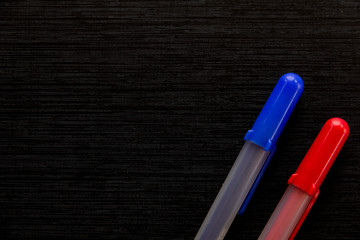 Red and blue pen