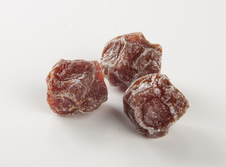 preserved fruits or chinese preserved fruits on the background.