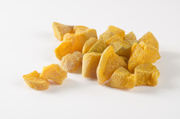 preserved fruits or dry ginger on the background.