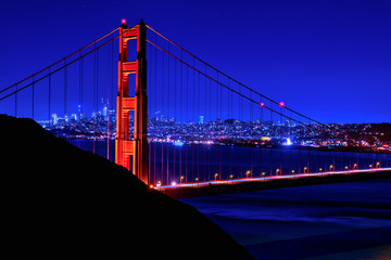 bay area bridges at night
