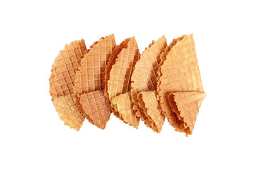 crispy waffle isolated on white