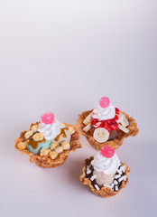 ice cream scoop or mixed ice cream scoops ice cream on background.