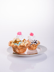 ice cream scoop or mixed ice cream on background.