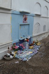 Tomb with traces of voodoo rites Saint Louis Cemetery French Quarter New Orleans 