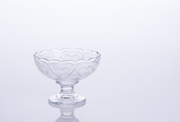 glass bowl or crystal glass bowl on background.