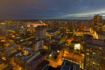 Vancouver BC Cityscape during Evening Twilight