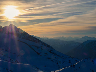 Evening sun in French Alps