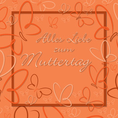 German Butterfly frame Mother's Day card in format.
