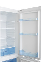 Fototapeta premium White refrigerator isolated on white background