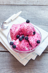 Homemade berry ice cream