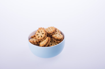 cookie biscuits with filling on background