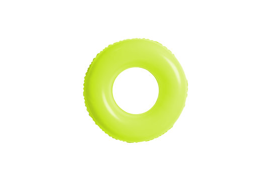 green swimming pool ring isolated on white background.