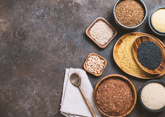 different cereals and seeds