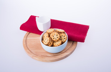 cookies or Tea and cookies on background.