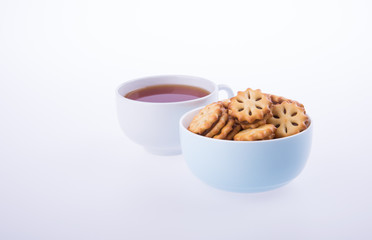 cookies or Tea and cookies on background.