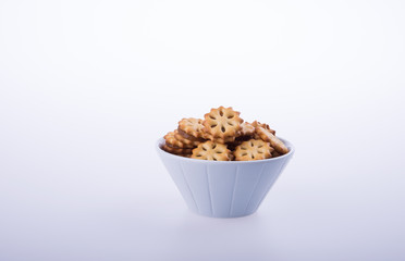 cookie biscuits with filling on background
