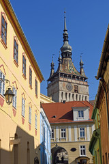 Fototapeta premium Unesco World Heritage Clock tower in Sighisoara Transylvania Romania