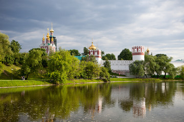 Fototapeta na wymiar Russian Orthodox Churches in Novodevichy convent, Moscow, Russia