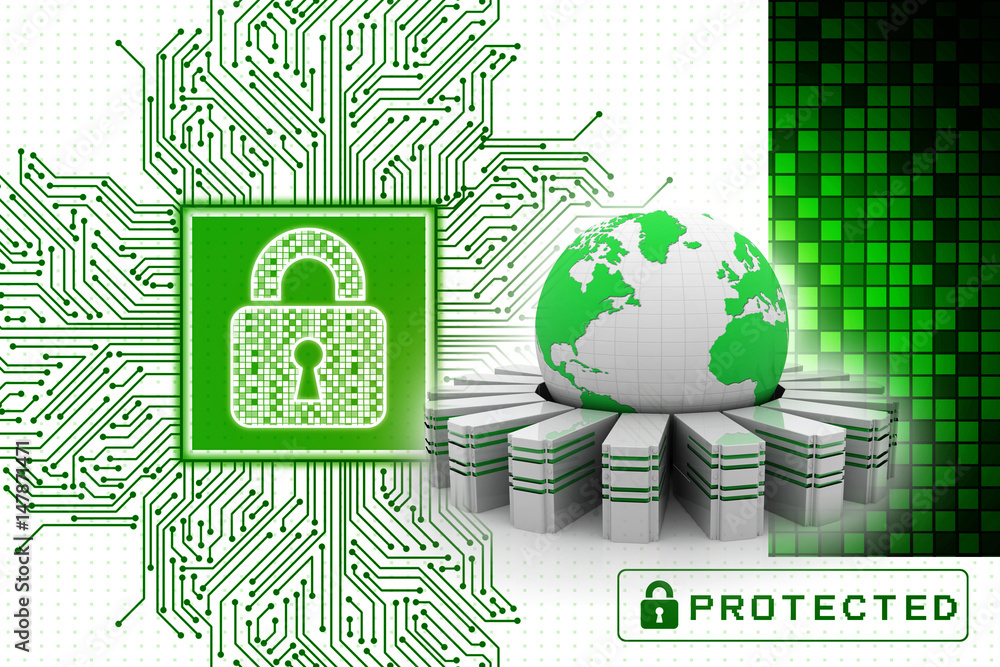 Poster 3d rendering database storage illustration