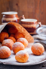 Cottage cheese donuts. Selective focus