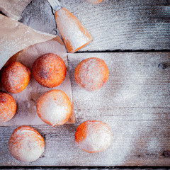 Curd donuts, top view