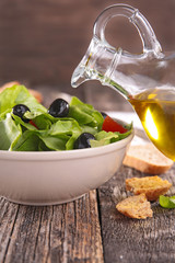 salad with olive oil