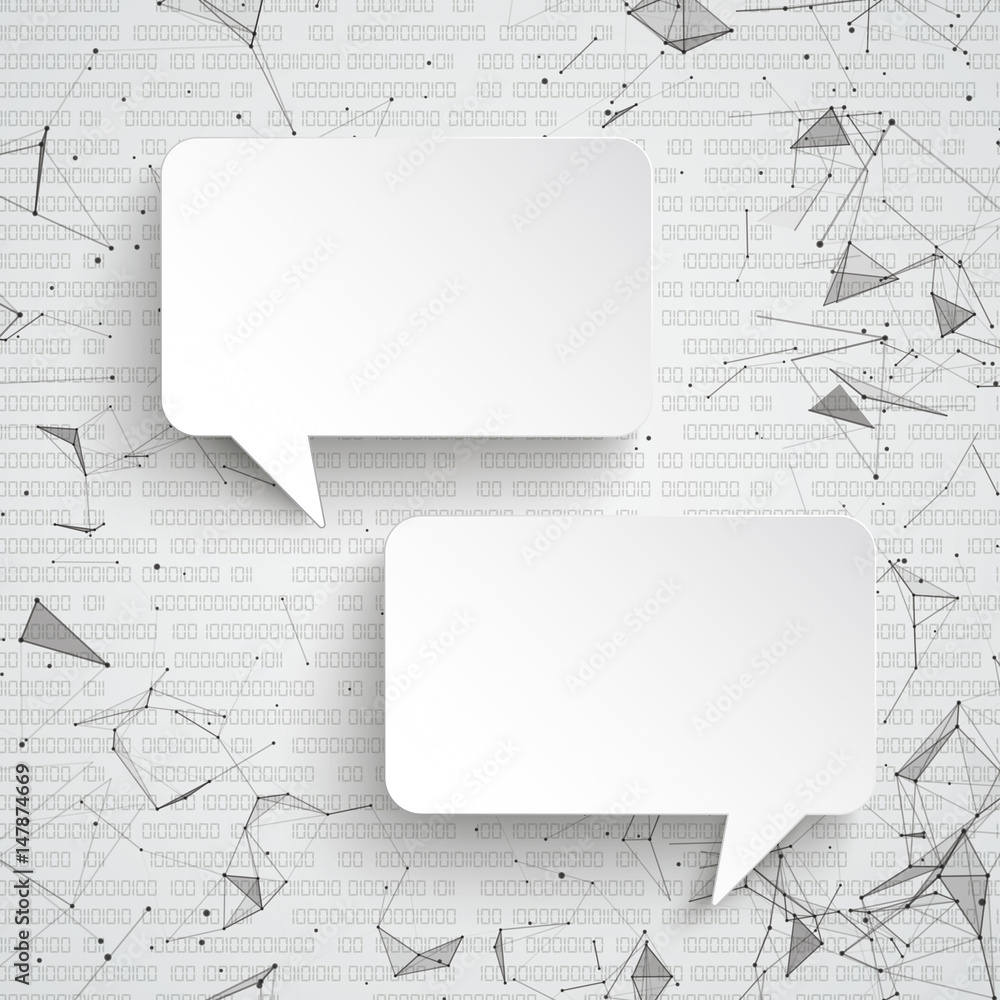 Wall mural 2 rectangle speech bubbles network data