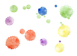 Set of watercolor blots