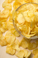 Delicious chipsl on table close-up