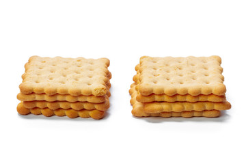 Cracker cookies isolated on white background