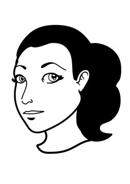 Portrait of a young woman in black and white. Vector illustration
