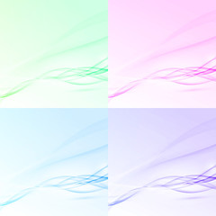 Bright abstract swoosh wave layout collection