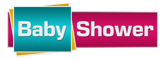 Baby Shower Turquoise Pink Horizontal 