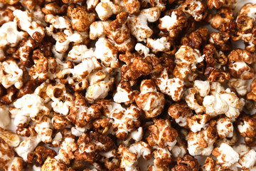 background of the many chocolate popcorn