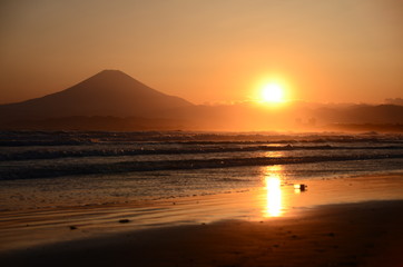 夕景　富士山